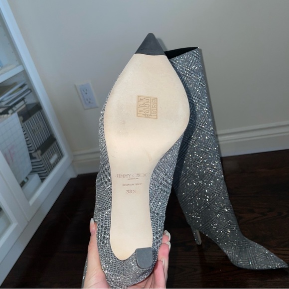 NWOT Jimmy Choo Mavis 100 Glitter Boots - Picture 7 of 7